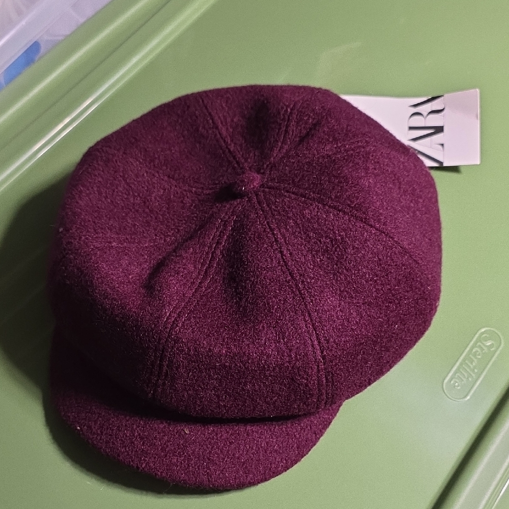 Zara Purple Wool Cap